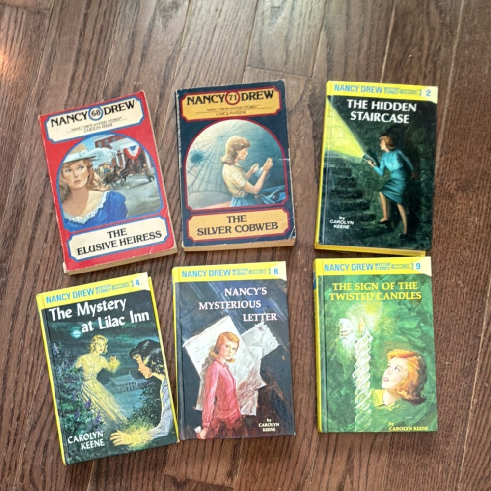 Nancy Drew Mystery Stories Carolyn Keene Paperback Book Lot Set of 6 Vintage